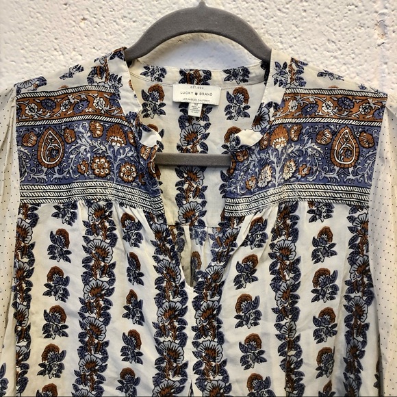 Lucky Brand Rami Peasant Boho Blouse - Picture 3 of 16